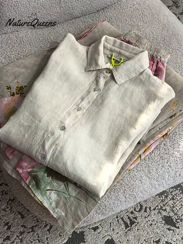 Women's Cotton and Linen Casual Shirt