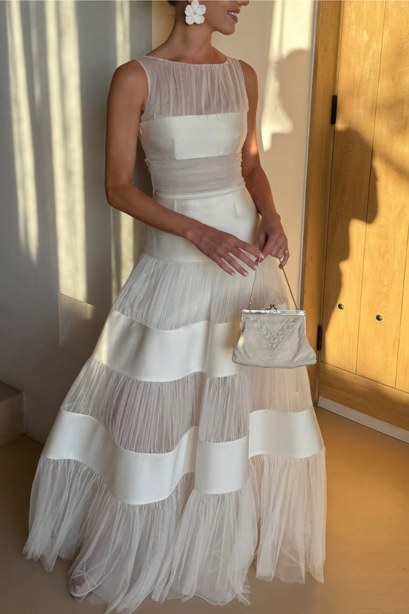 Women's Off-the-Shoulder Paneled Elegant Evening Dress