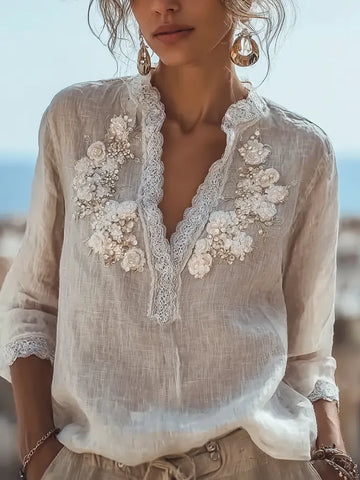 Bohemian Casual Women's Linen Shirt