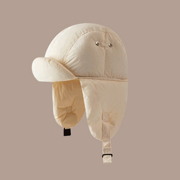 Trapper Down Beanie Hat With Ear Flaps And Adjustable Strap