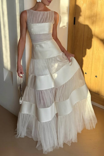 Women's Off-the-Shoulder Paneled Elegant Evening Dress