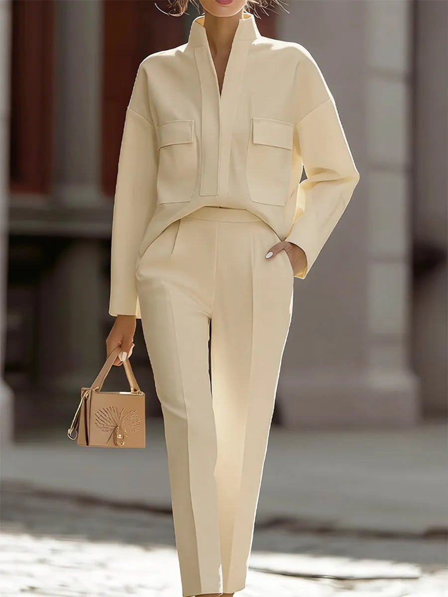 Luxe Oversized Shirt & Tailored Trouser Two-Piece Set