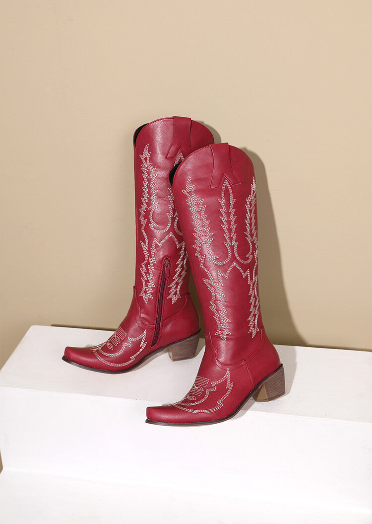 Women's Vintage Embroidered Long Western Boots