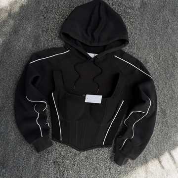 Custom Hoodie Corset Set Blending Sporty Vibes With A Touch Of Structure And Style