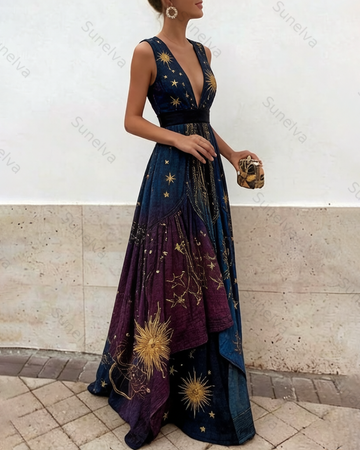 Women's Vacation Irregular Ruffle Flowers Embroidery Dress 3779