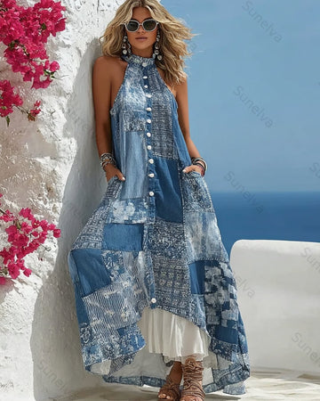 Women's Summer Vacation Fashionable and Elegant Dress 8920
