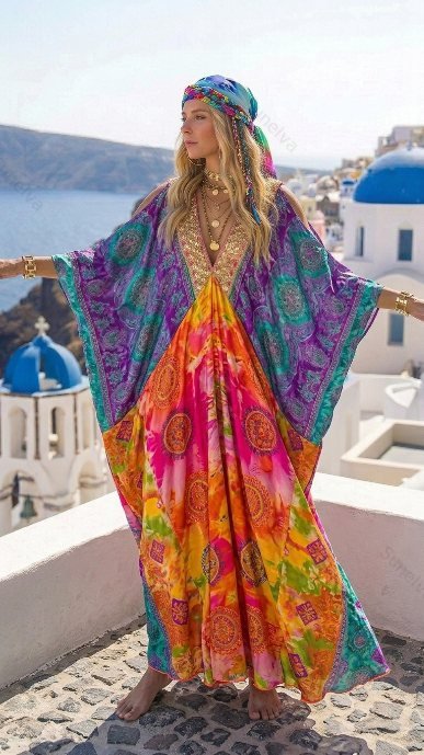 Bohemian Vacation Printed Kaftan2039