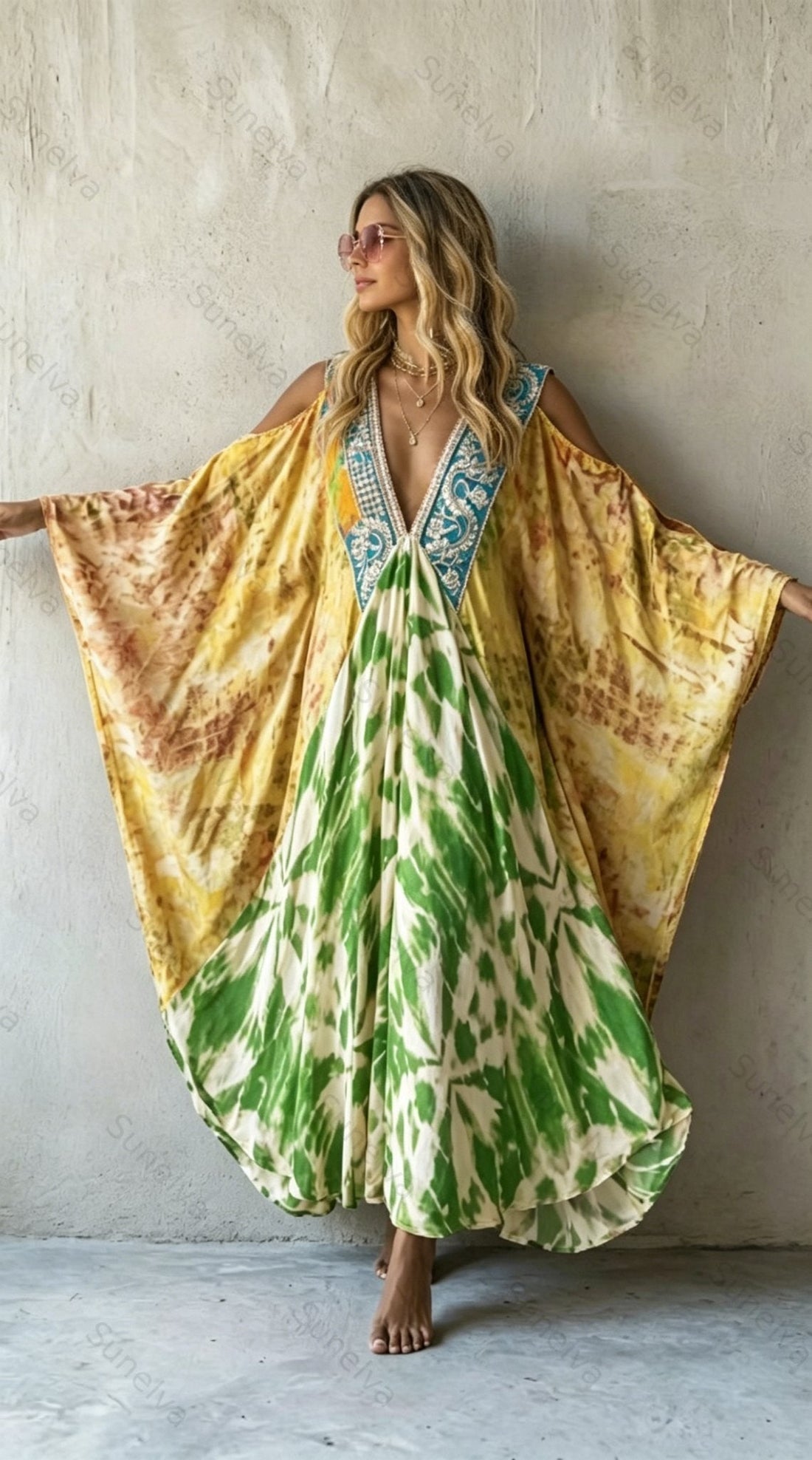 Bohemian Vacation Printed Kaftan3458