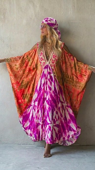 Bohemian Vacation Printed Kaftan3288