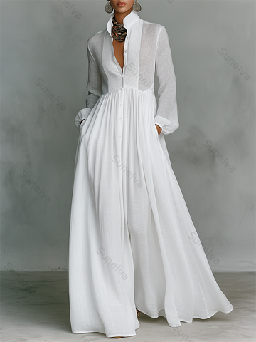Elegant Romantic Vacation Maxi Dress 0367